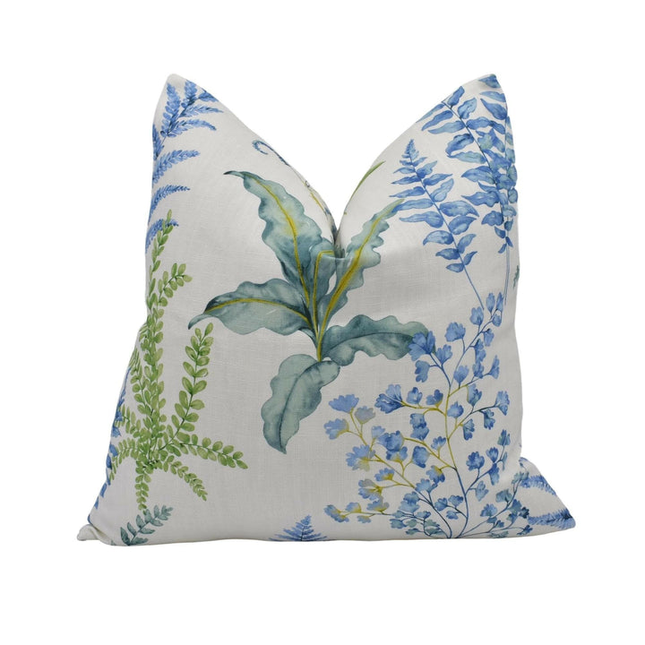 GP & J Baker - Ferndown - Blue - Painterly Watercolour Botanical Designer Cushion Cover - Luxury Throw Pillow - Handmade Home Décor.