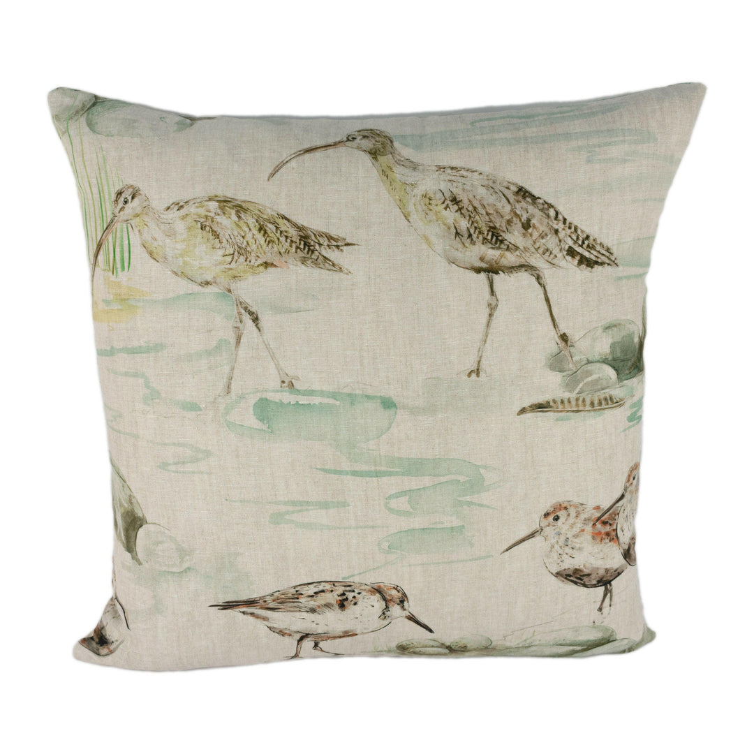 Sanderson - Estuary Birds Linen - Eggshell / Nest - Cushion Cover Throw Pillow Designer Home Decor.