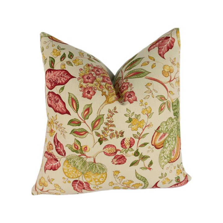 Sanderson - Madagascar - Gold / Red - Stunning Designer Cushion Cover Home Decor Throw Pillow.