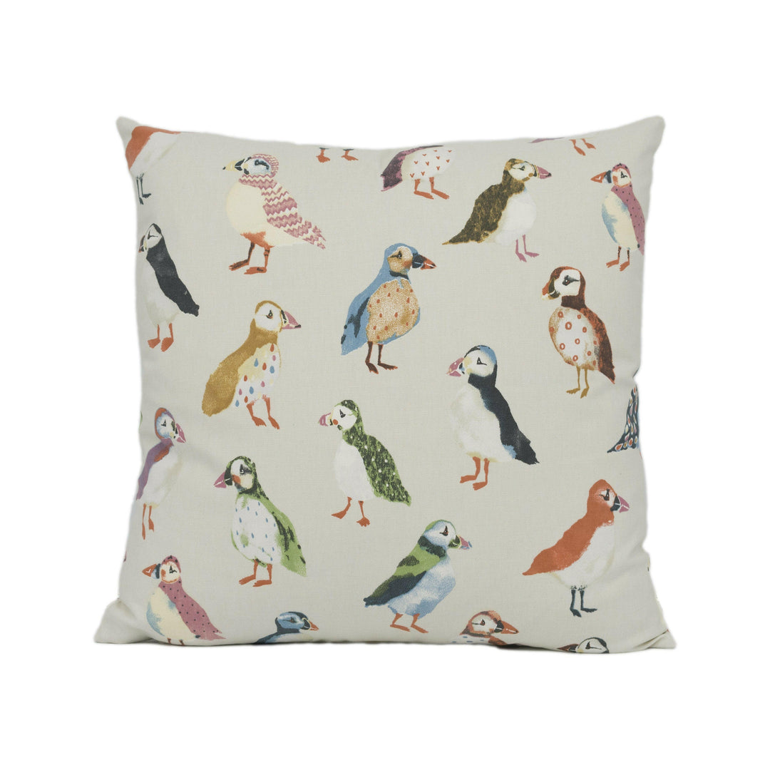 Prestigious Textiles - Puffin - Driftwood - Fun Cushion Cover Whimsical Throw Pillow Colourful Designer Home Décor.