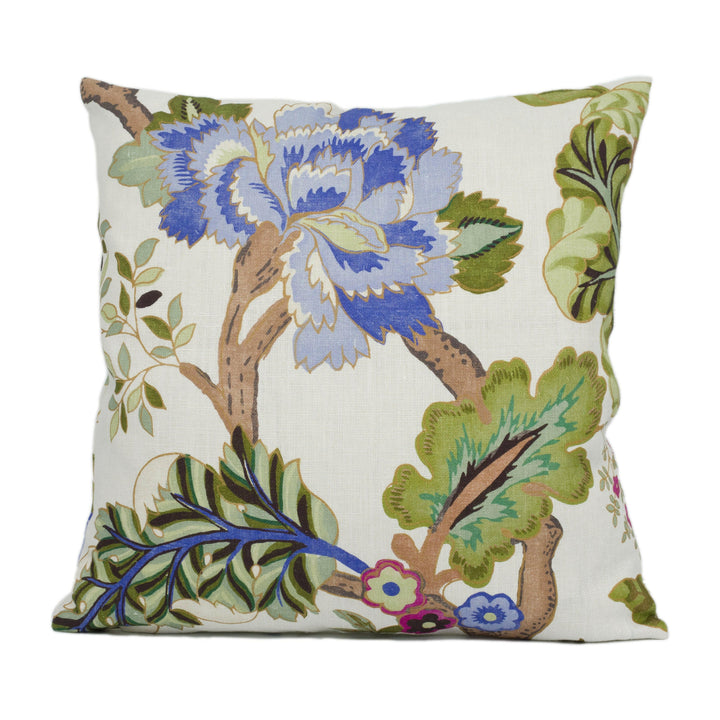 Sanderson - Fusang Tree - Peacock Blue -Stunning Tree of Life Cushion Cover - Handmade Throw Pillow - Designer Home Décor.