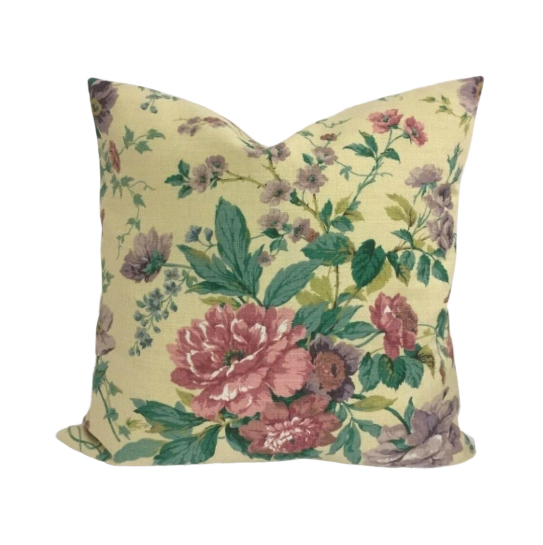 Sanderson - Blowberry - Pink / Violet - Cushion Cover Throw Pillow Designer Home Decor.
