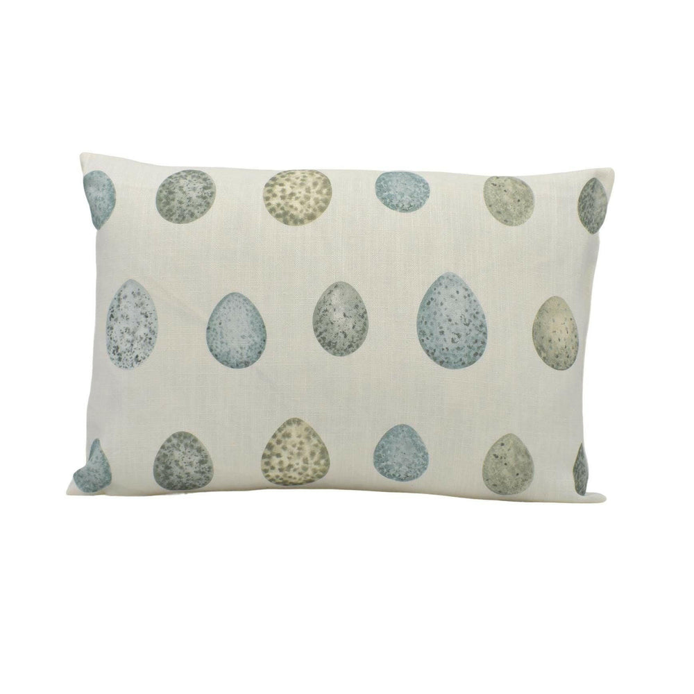 Sanderson - Nest Egg - Eggshell / Ivory - Charming Mottled Watercolour Eggs Designer Cushion Cover - Luxury Throw Pillow - Handmade Home.