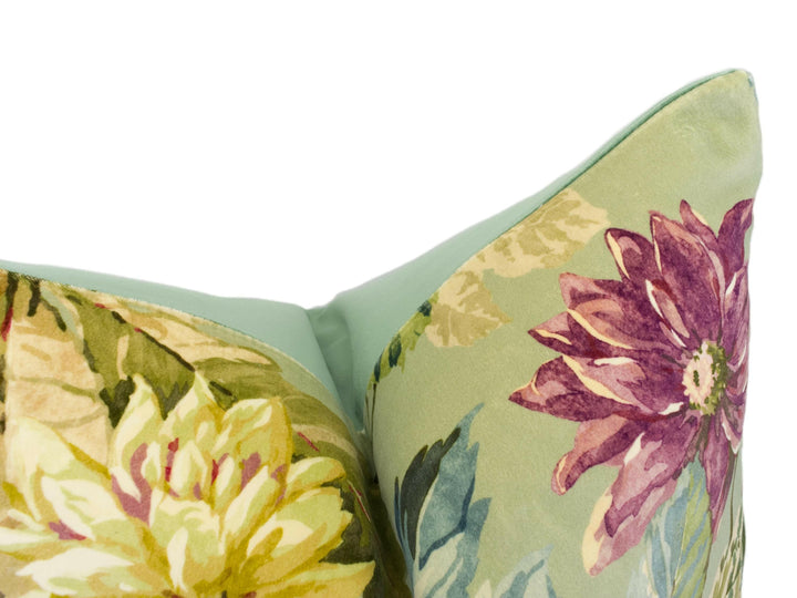 Sanderson - Dahlia & Rosehip Velvets - Mulberry / Grey - Iconic Bold Sumptuous Floral Designer Cushion Cover - Luxury Throw Pillow - Handmad.