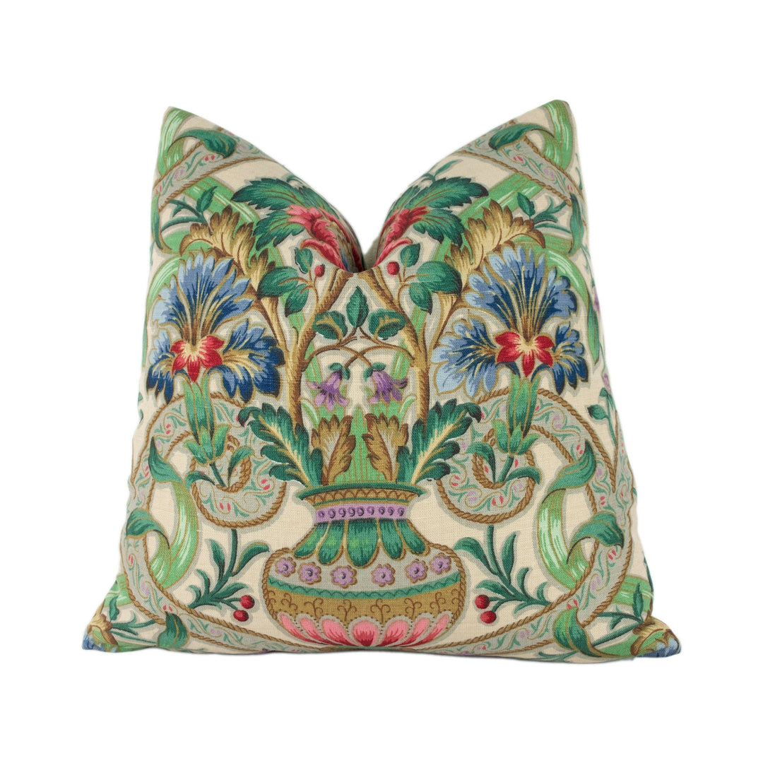 Sanderson - Cascacs - Biscuit / Leaf Green - Cushion Cover Throw Pillow Designer Home Decor.