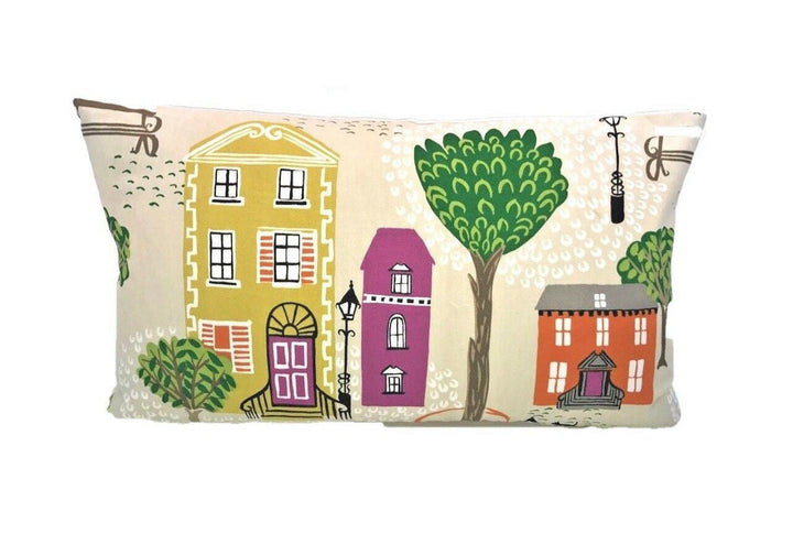 Sanderson - Jubilee Square - Blackcurrant / Orange - Stunning Cushion Cover Throw Pillow Designer Home Decor.