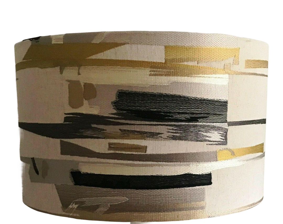 Harlequin - Zeal - Charcoal Neutral Mustard - Lampshade Stunning Handmade.