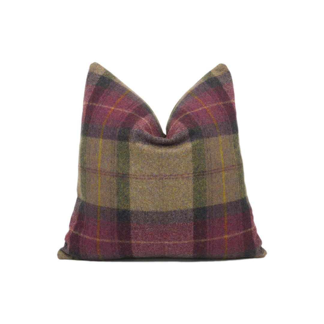 Abraham Moon - Skye - Heather  - 100% Wool Cushion Cover - Designer Plaid Pillow Cover - Handmade Custom Abraham Moon Pillow.