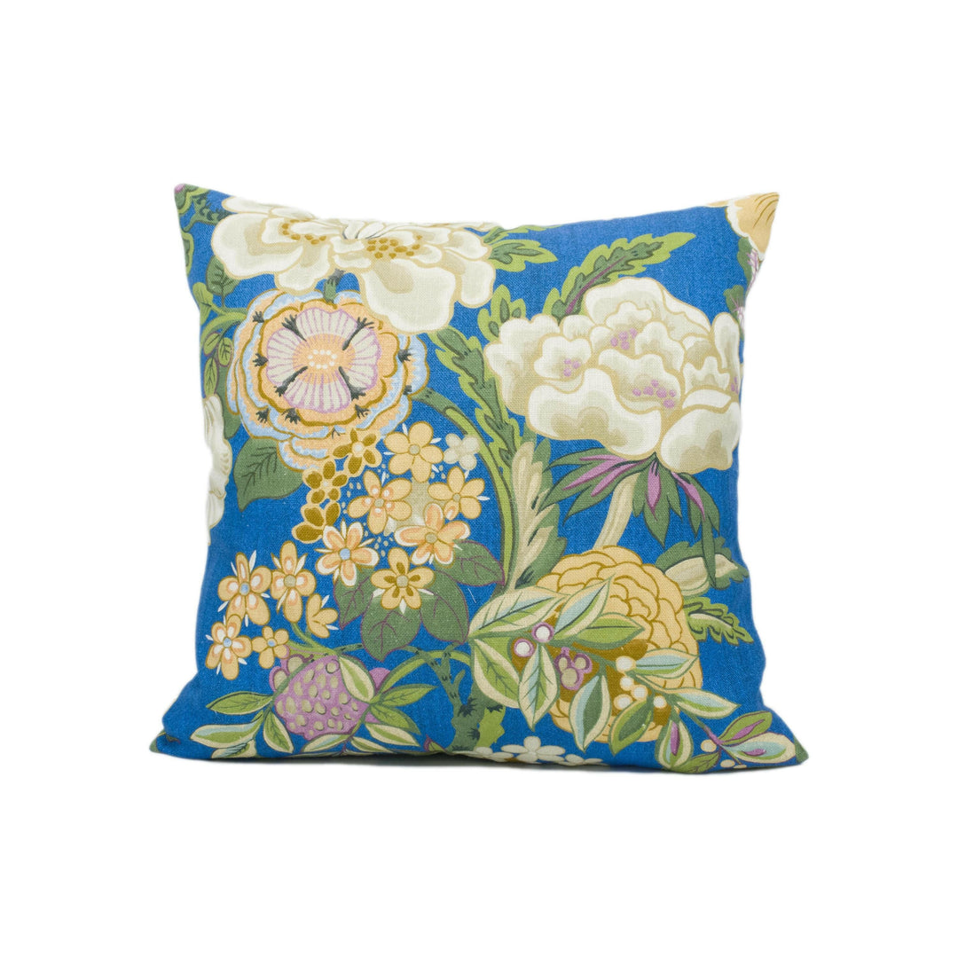 Sanderson - Emperor Peony - Herbal Blue / Amber - Chinese Inspired  Floral Cushion Cover - Handmade Throw Pillow - Designer Home Décor.