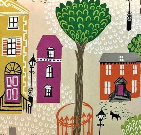 Sanderson - Jubilee Square - Blackcurrant / Orange - Stunning Cushion Cover Throw Pillow Designer Home Decor.