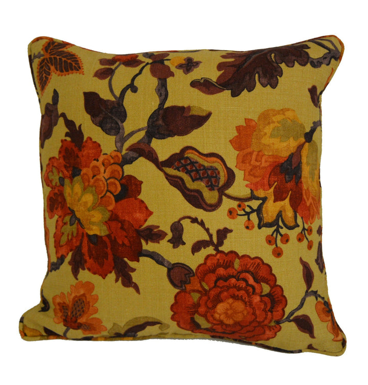 Sanderson - Amanpuri - Old Gold / Aubergine - Cushion Cover Throw Pillow Designer Home Decor.