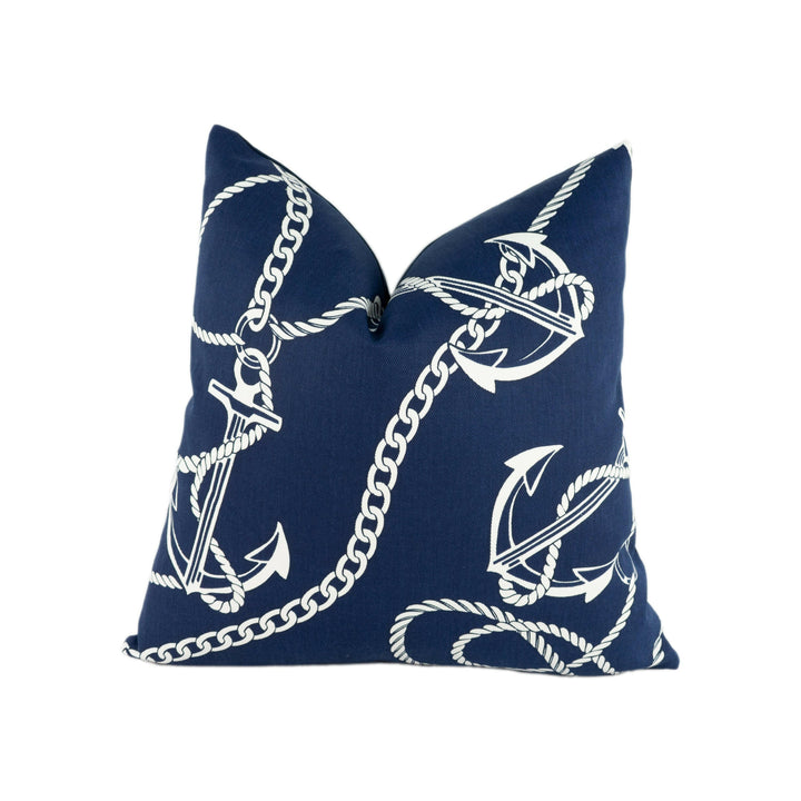 Ralph Lauren - Weigh Anchor - Navy - Stunning Designer Cushion Cover Home Décor Throw Pillow.