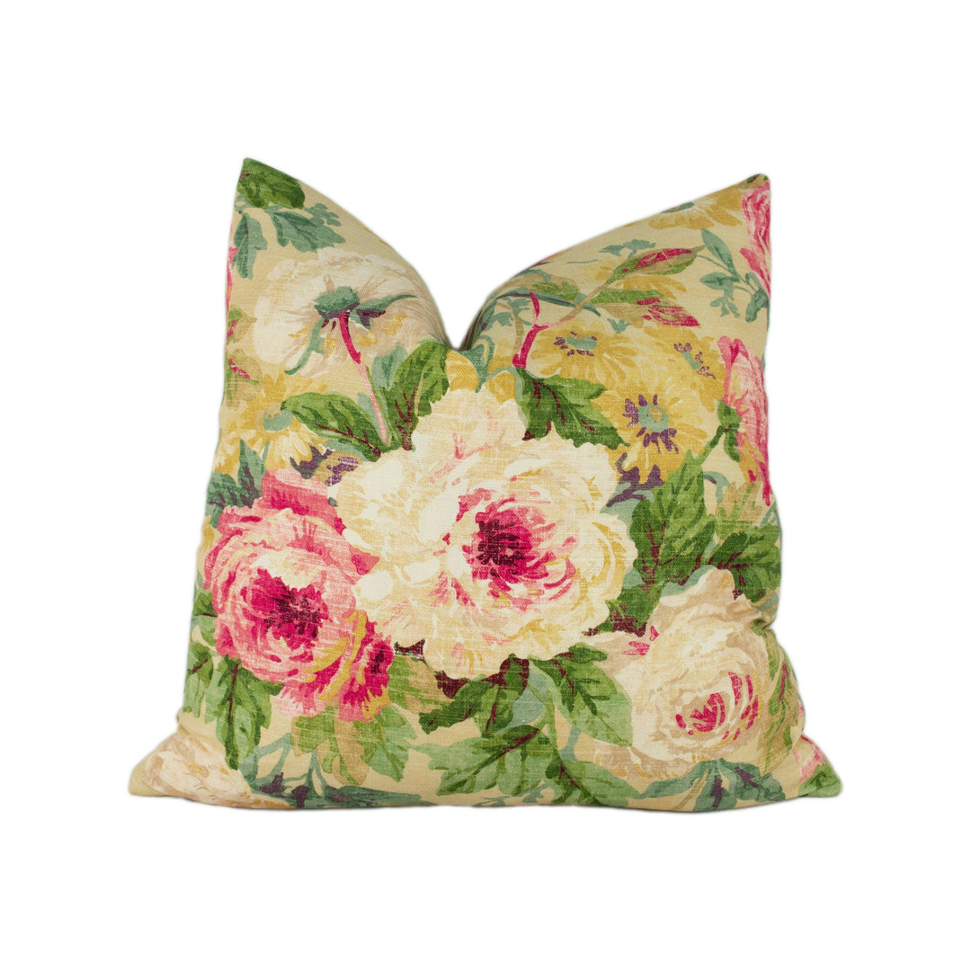 Sanderson - Amelia Rose - Crimson / Gold - Stunning Cushion Cover Designer Throw Pillow Home Decor.