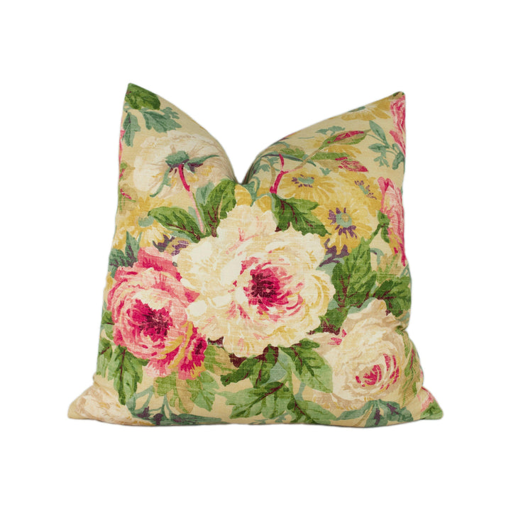 Sanderson - Amelia Rose - Crimson / Gold - Stunning Cushion Cover Designer Throw Pillow Home Decor.