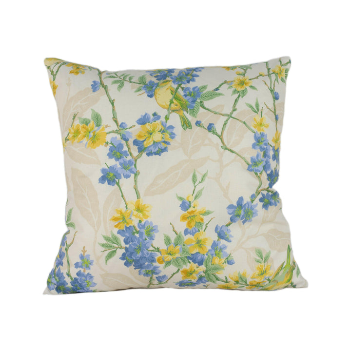 Sanderson - Birdsong - Blue / Yellow - Stunning Cushion Cover Throw Pillow Designer Home Decor.