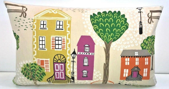 Sanderson - Jubilee Square - Blackcurrant / Orange - Stunning Cushion Cover Throw Pillow Designer Home Decor.