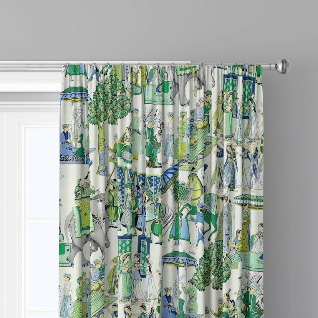 Manuel Canovas Kalinda Bleu de Prusse Curtains Made to Measure Drapes Designer Home Decor.