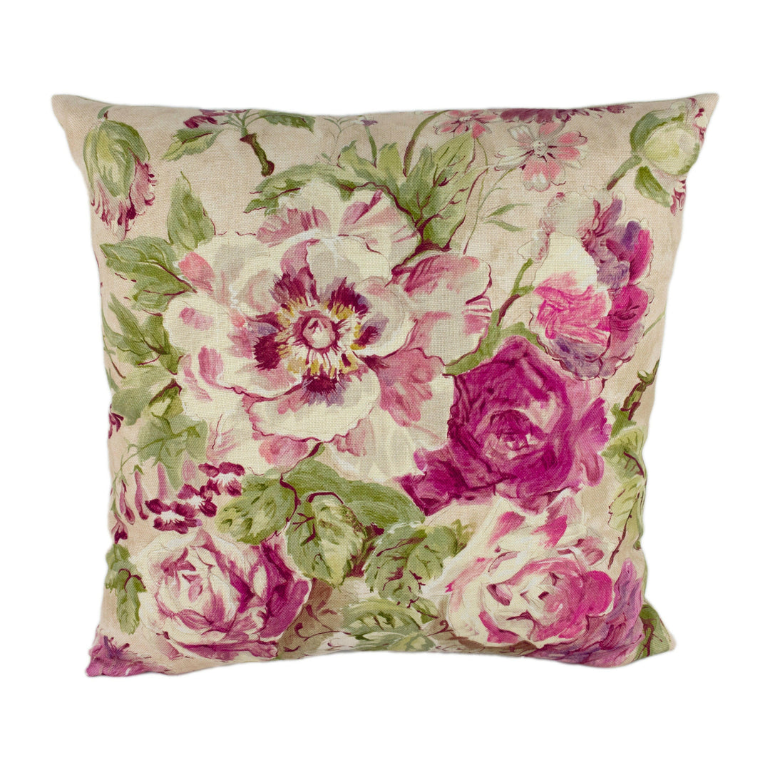 Sanderson - Giselle - Bordeaux / Olive - Cushion Cover Throw Pillow Designer Home Decor.