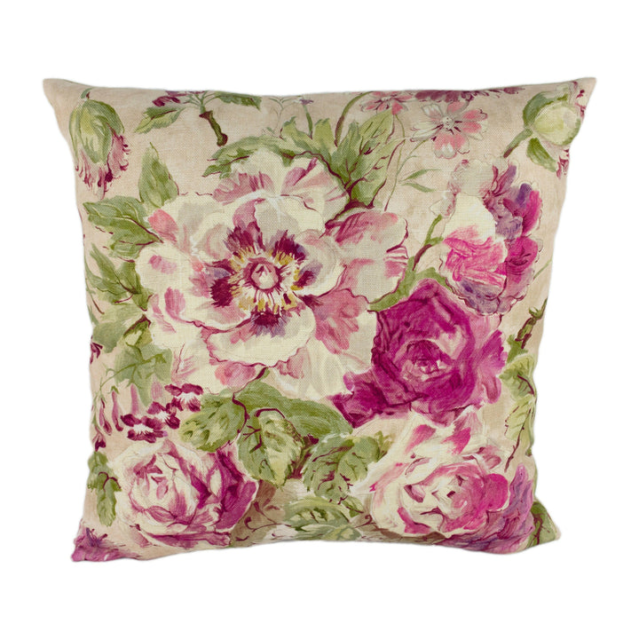 Sanderson - Giselle - Bordeaux / Olive - Cushion Cover Throw Pillow Designer Home Decor.