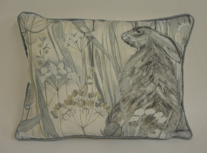 Sanderson - Dune Hares - Mist / Pebble - Delightful British Winter Seascape Designer Cushion Cover - Luxury Throw Pillow - Handmade Home Dec.