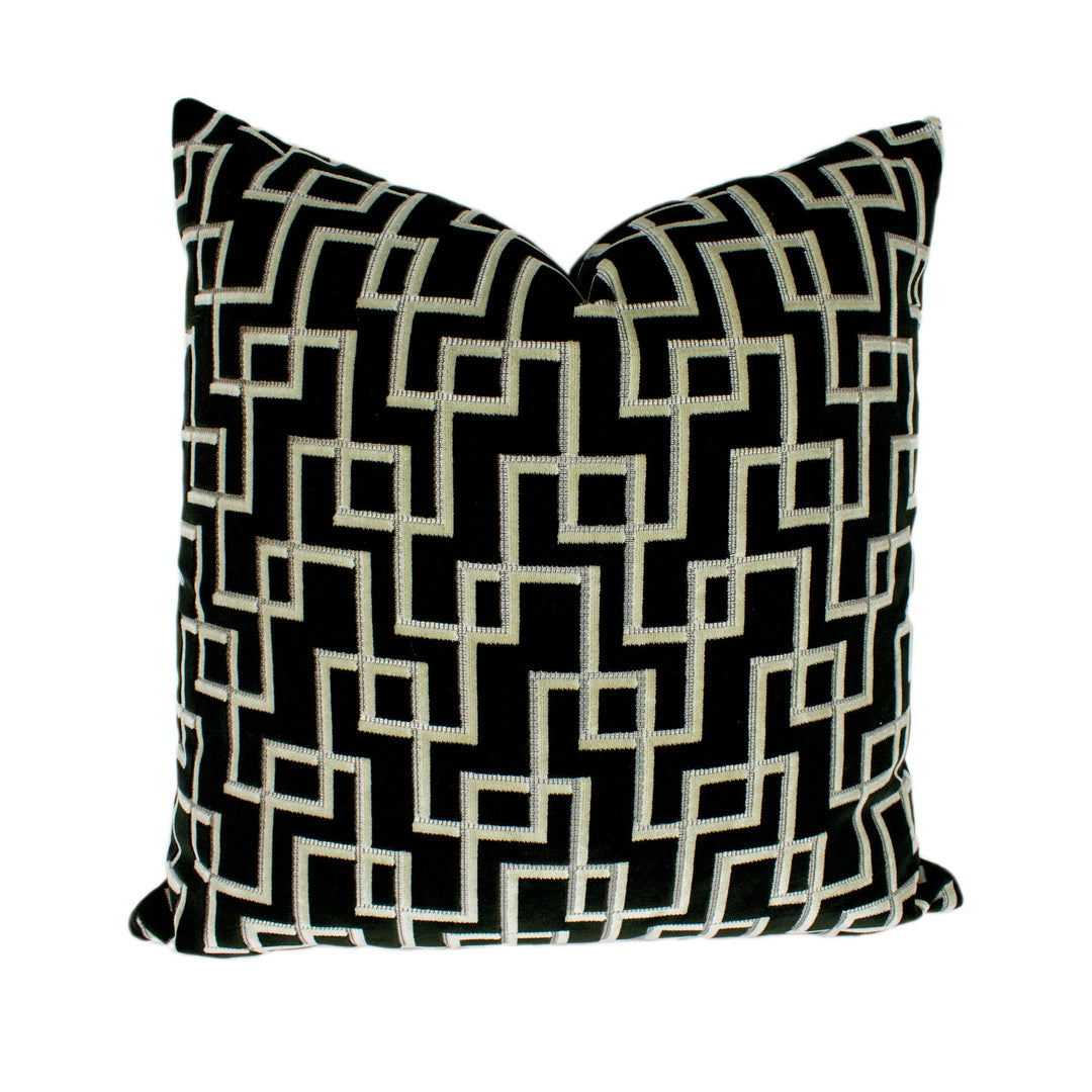 Designers Guild - Jeanneret - Noir - Velvet Designer Cushion Cover Throw Pillow Home Decor.