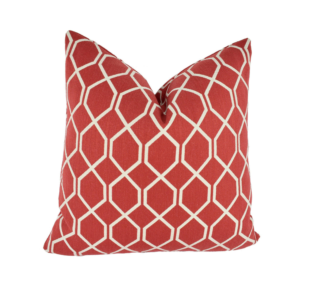 Sanderson - Botanic Trellis - Bengal Red - Cushion Cover Throw Pillow Designer Home Decor.