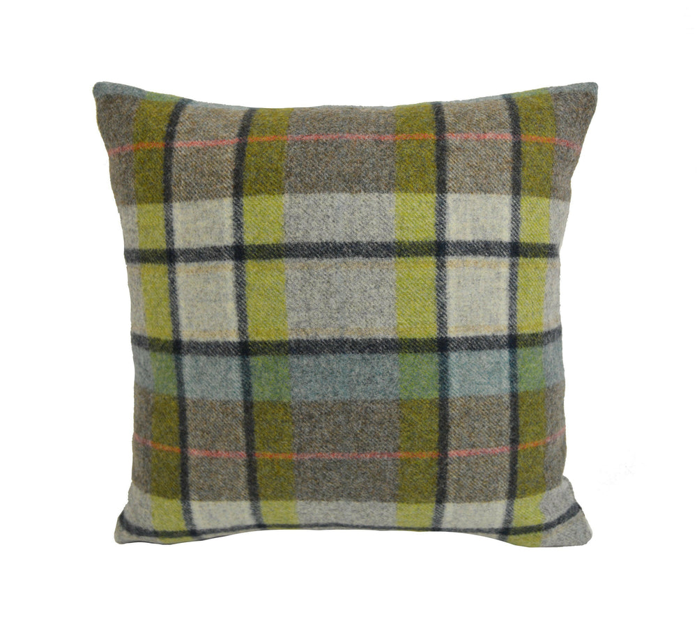 Abraham Moon - Gargrave - Grey - 100% Wool Cushion Cover - Designer Plaid Pillow Cover - Handmade Custom Abraham Moon Pillow.