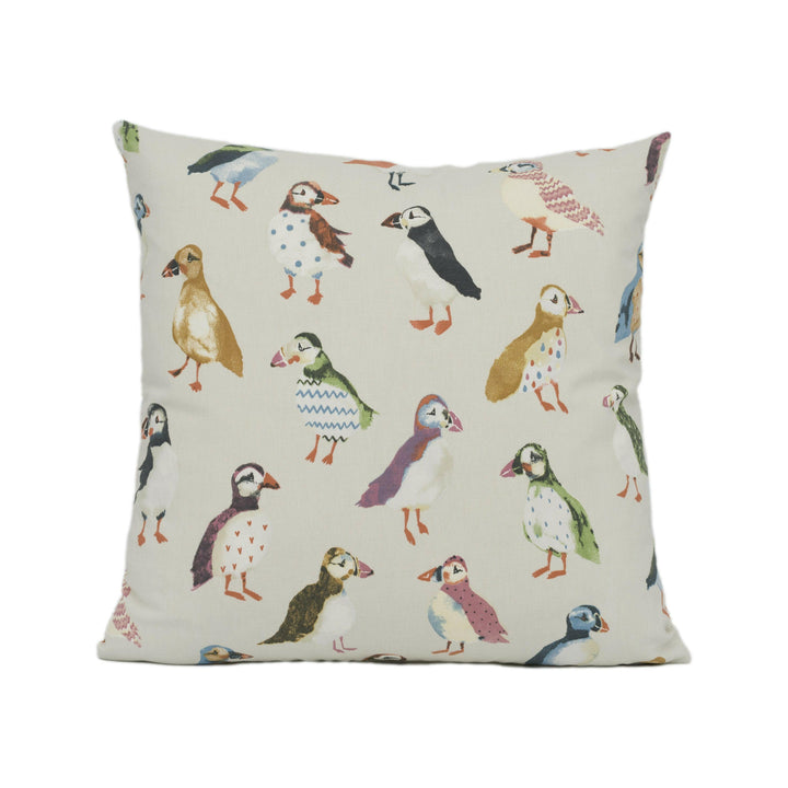 Prestigious Textiles - Puffin - Driftwood - Fun Cushion Cover Whimsical Throw Pillow Colourful Designer Home Décor.