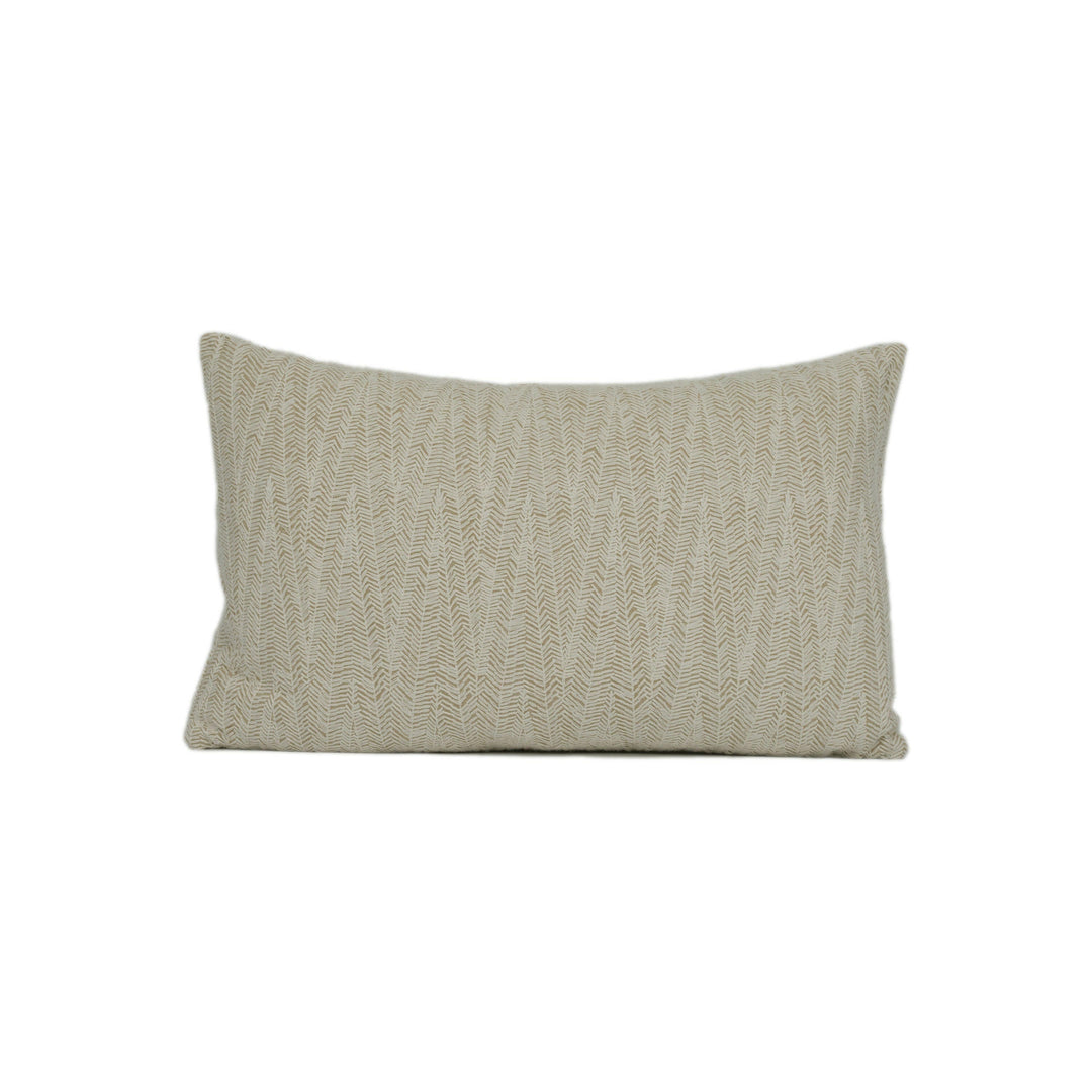 Sanderson - Beckett - Chalk / Taupe - Rustic Embroidered Herringbone Cushion Cover - Handmade Throw Pillow - Designer Home Décor.