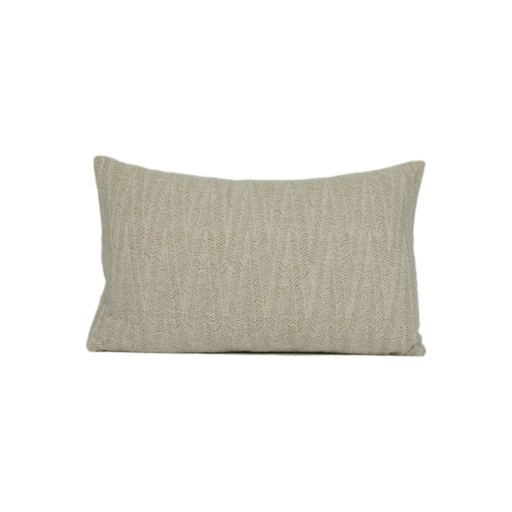 Sanderson - Beckett - Chalk / Taupe - Rustic Embroidered Herringbone Cushion Cover - Handmade Throw Pillow - Designer Home Décor.