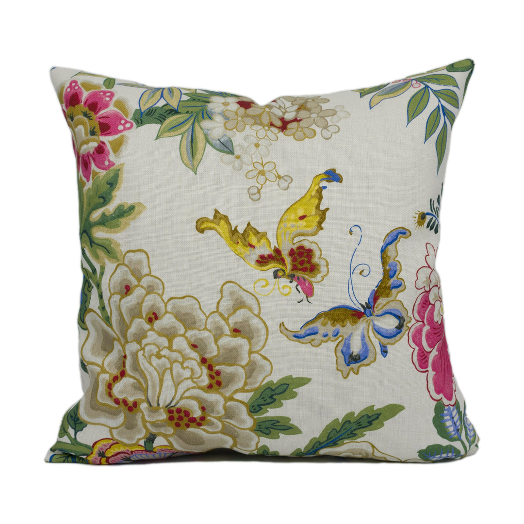 Sanderson - Emperor Peony - Lotus Pink - Chinese Inspired Classic Floral Cushion Cover - Handmade Throw Pillow - Designer Home Décor.