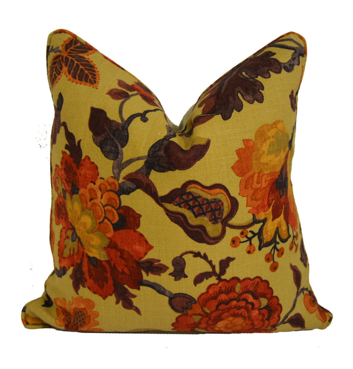 Sanderson - Amanpuri - Old Gold / Aubergine - Cushion Cover Throw Pillow Designer Home Decor.