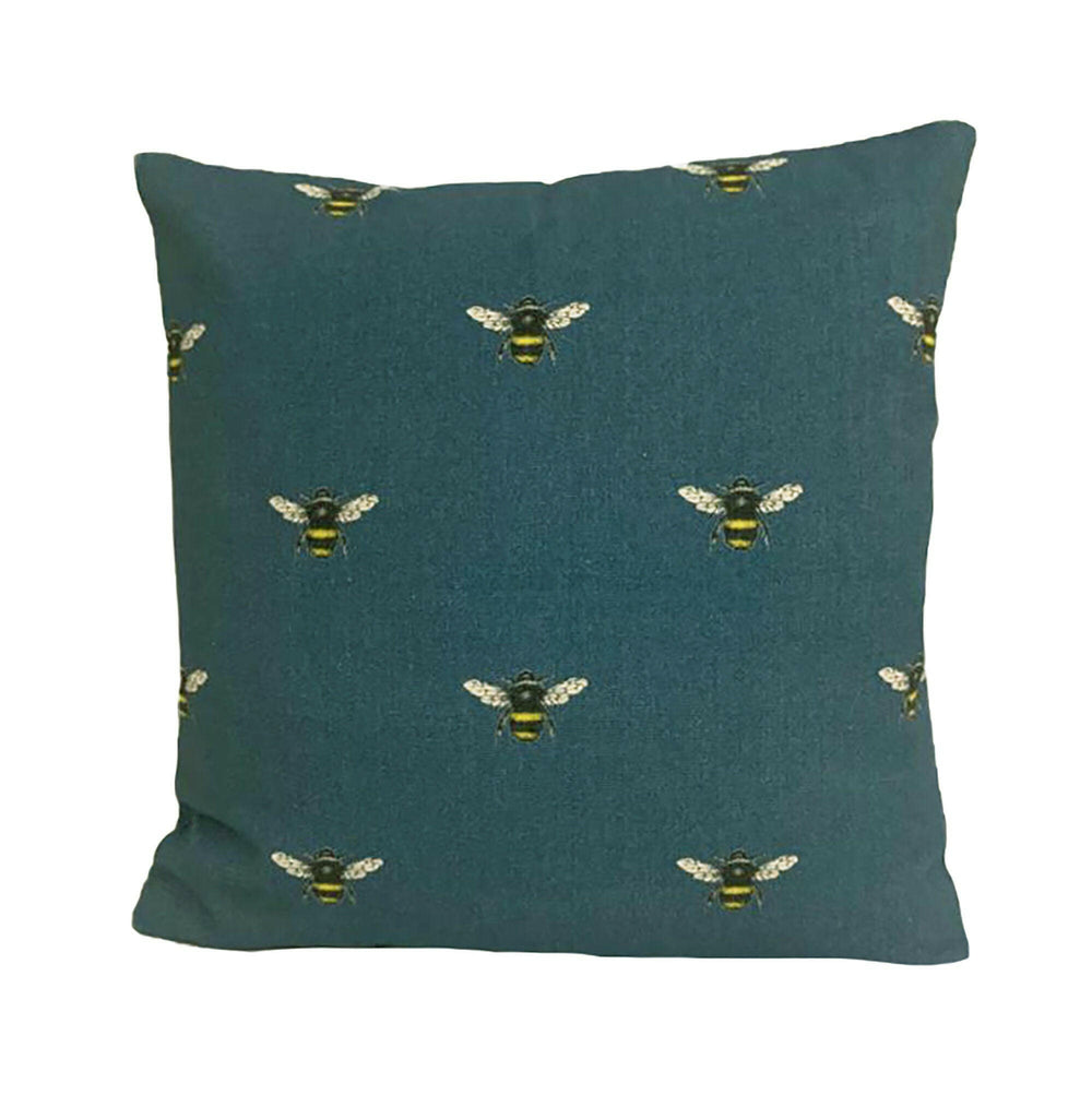 Clarke & Clarke - Abeja - Teal - Cute Bee Cushion Cover Throw Pillow Designer Home Decor.