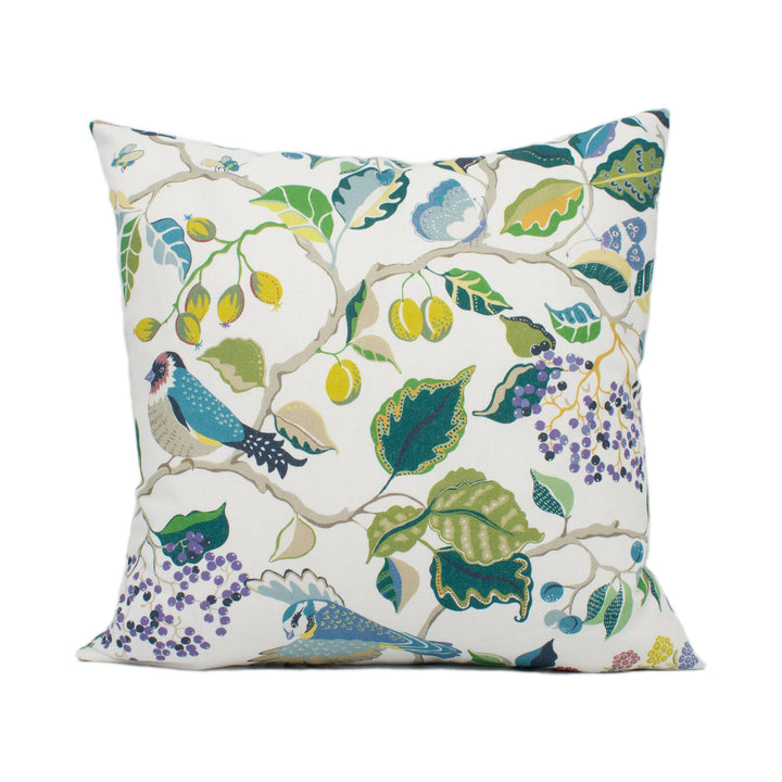 Sanderson - Birds & Berries - Southwold Blue - Stunning Handmade Cushion Cover Throw Pillow Designer Home Décor.