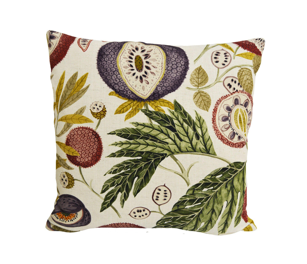 Sanderson - Jackfruit - Fig and Olive - Cushion Cover Throw Pillow Designer Home Decor.
