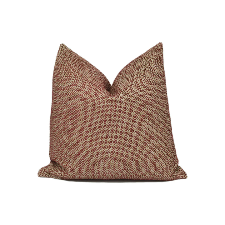 Sanderson - Linden - Russet - Rustic Small Scale Geometric Cushion Cover - Handmade Throw Pillow - Designer Home Décor.