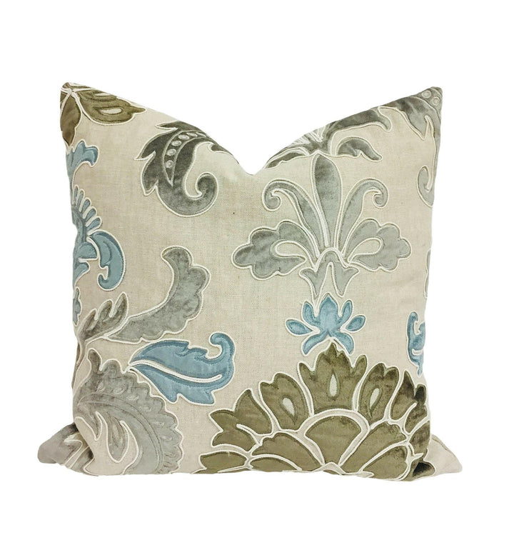 Manuel Canovas - Rosa - Glacier - Stunning High Quality Embroidered Designer Cushion Cover - Handmade Throw Pillow Home Decor.