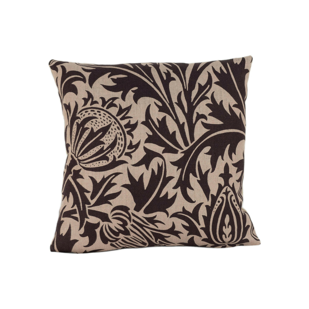 William Morris & Co - Thistle - Linen / Black -  Cushion Cover Throw Pillow Designer Home Decor.