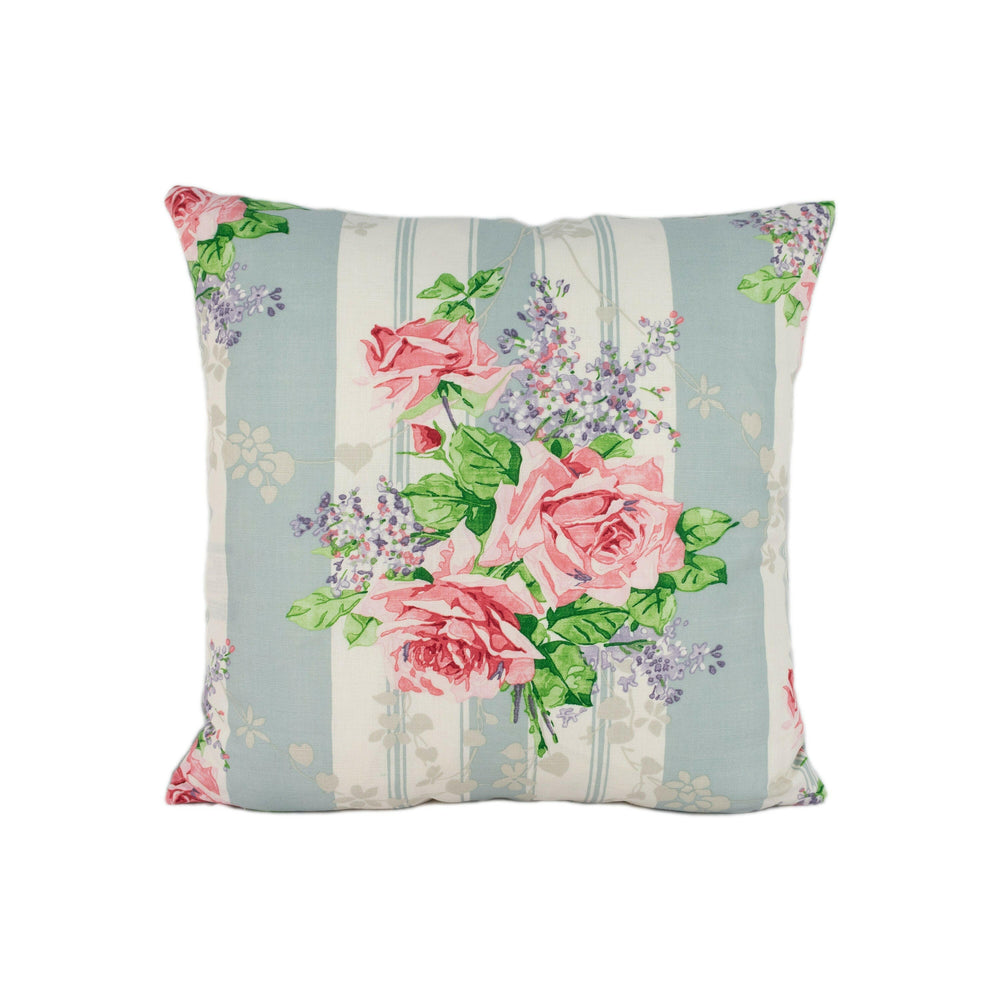 Sanderson - Cecile Rose - Duck Egg / Rose - Cushion Cover Throw Pillow Designer Home Decor.