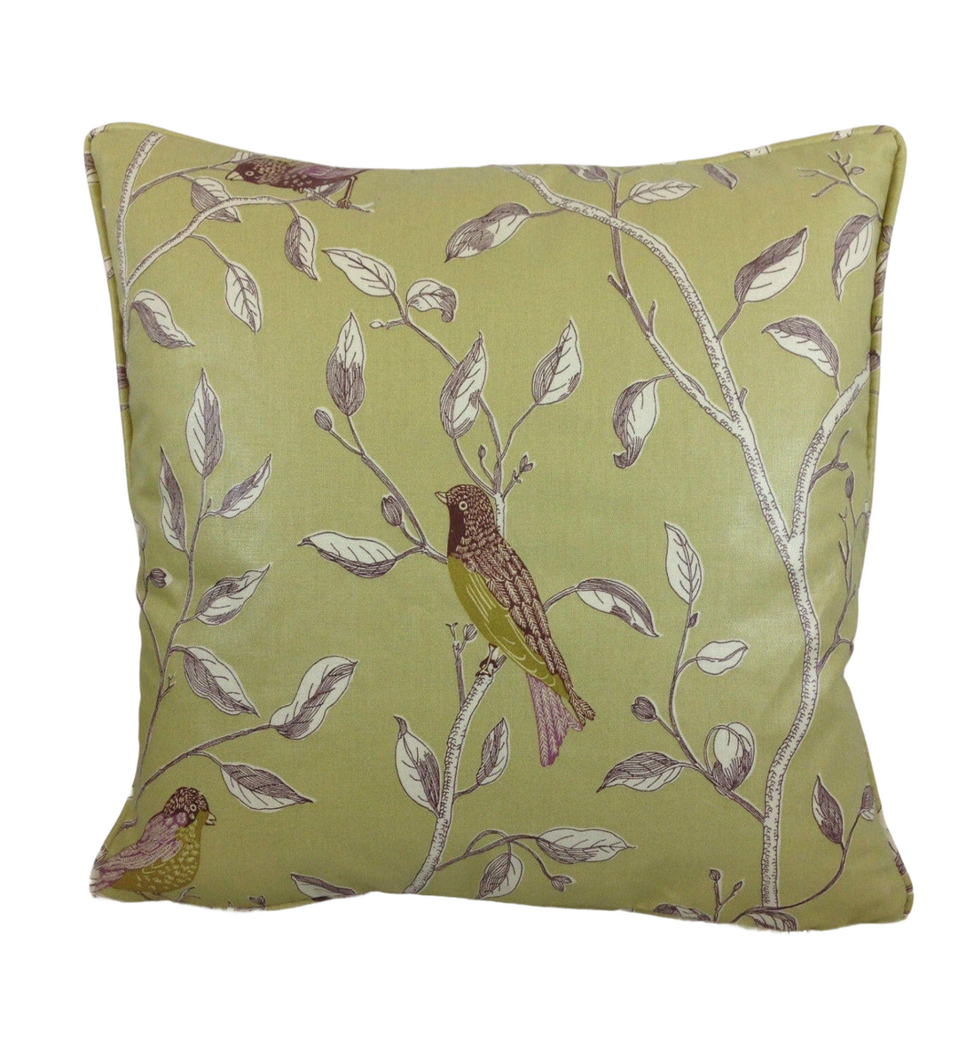 Sanderson - Finches - Sage - Cushion Cover Throw Pillow Designer Home Decor.