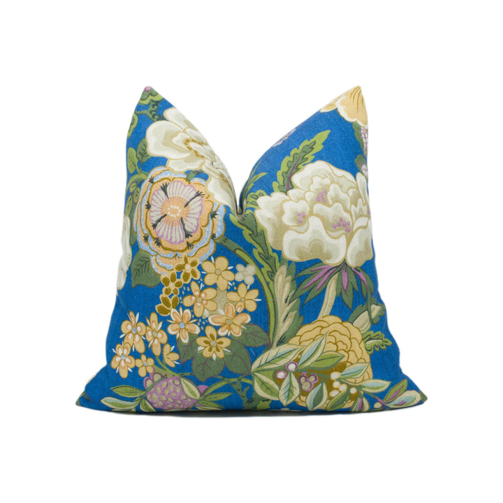 Sanderson - Emperor Peony - Herbal Blue / Amber - Chinese Inspired  Floral Cushion Cover - Handmade Throw Pillow - Designer Home Décor.