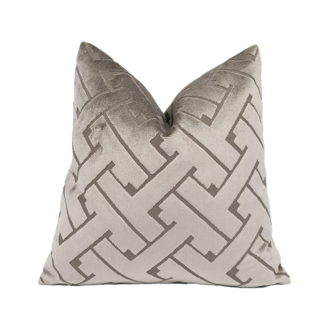 Edinburgh Weavers - Tetra Velvet - Steel - Handmade Cushion Cover Stunning Throw Pillow Designer Home Décor.