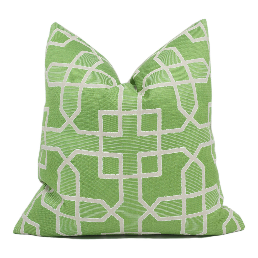 Sanderson - Hampton Weave - Botanical Green - Jacquard Trellis Geometric Cushion Cover - Handmade Throw Pillow - Designer Home Décor.