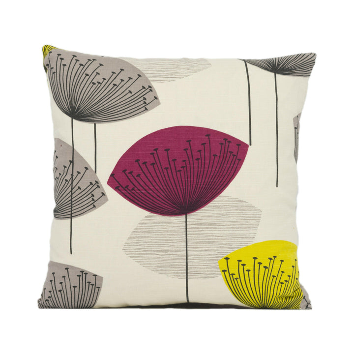 Sanderson - Dandelion Clocks - Blackcurrant - Mid Century Inspired Floral Cushion Cover Throw Pillow Designer Home Décor.