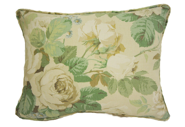 Sanderson - Chelsea - Sage / Ivory - Self Piped Cushion Cover Throw Pillow Designer Home Decor.