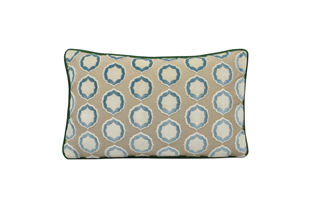 Manuel Canovas - Tiana - Ciel / Ivoire -  Glamorous Polka Dot Designer Cut Velvet Cushion Cover - Luxury Throw Pillow - Handmade Home Decor.