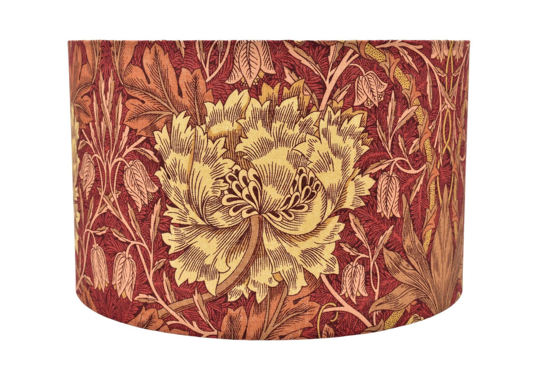 William Morris - Honeysuckle & Tulip  - Brick / Russet - Lampshade - Ceiling Shade - Stunning Handmade Classic Morris Designer Lamp Decor.