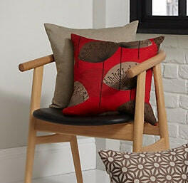 Sanderson - Dandelion Clocks - Red -  Cushion Cover Throw Pillow Designer Home Decor.