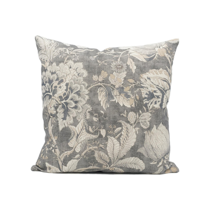Clarke & Clarke Sissinghurst Cushion Cover – Charcoal Floral Throw Pillow