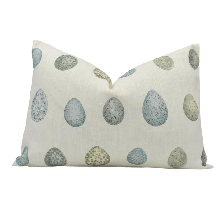 Sanderson - Nest Egg - Eggshell / Ivory - Charming Mottled Watercolour Eggs Designer Cushion Cover - Luxury Throw Pillow - Handmade Home.
